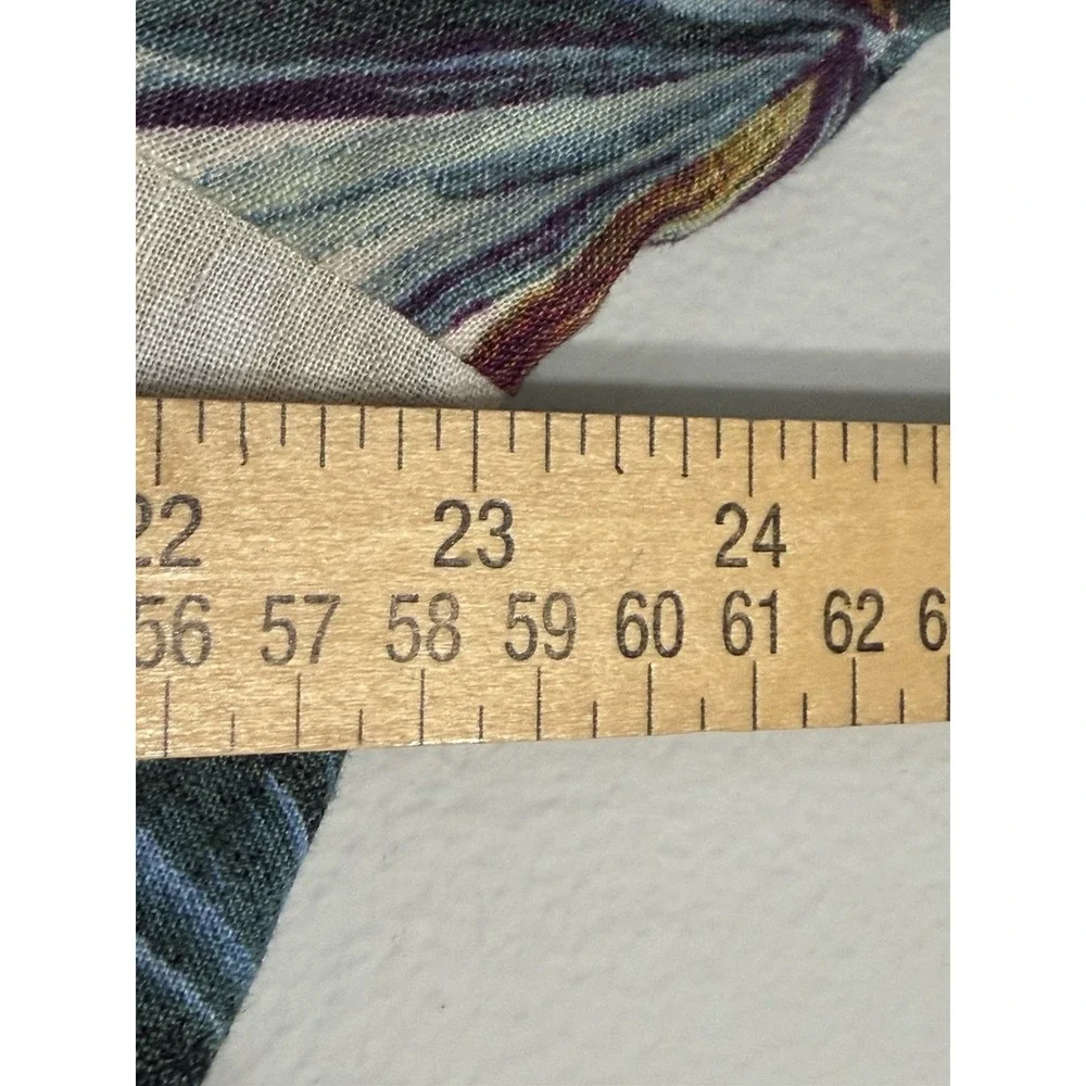 Chico's Palm-Print Tropical Linen Utility Summer Jacket Sz 3 (16/18) Resort Vaca